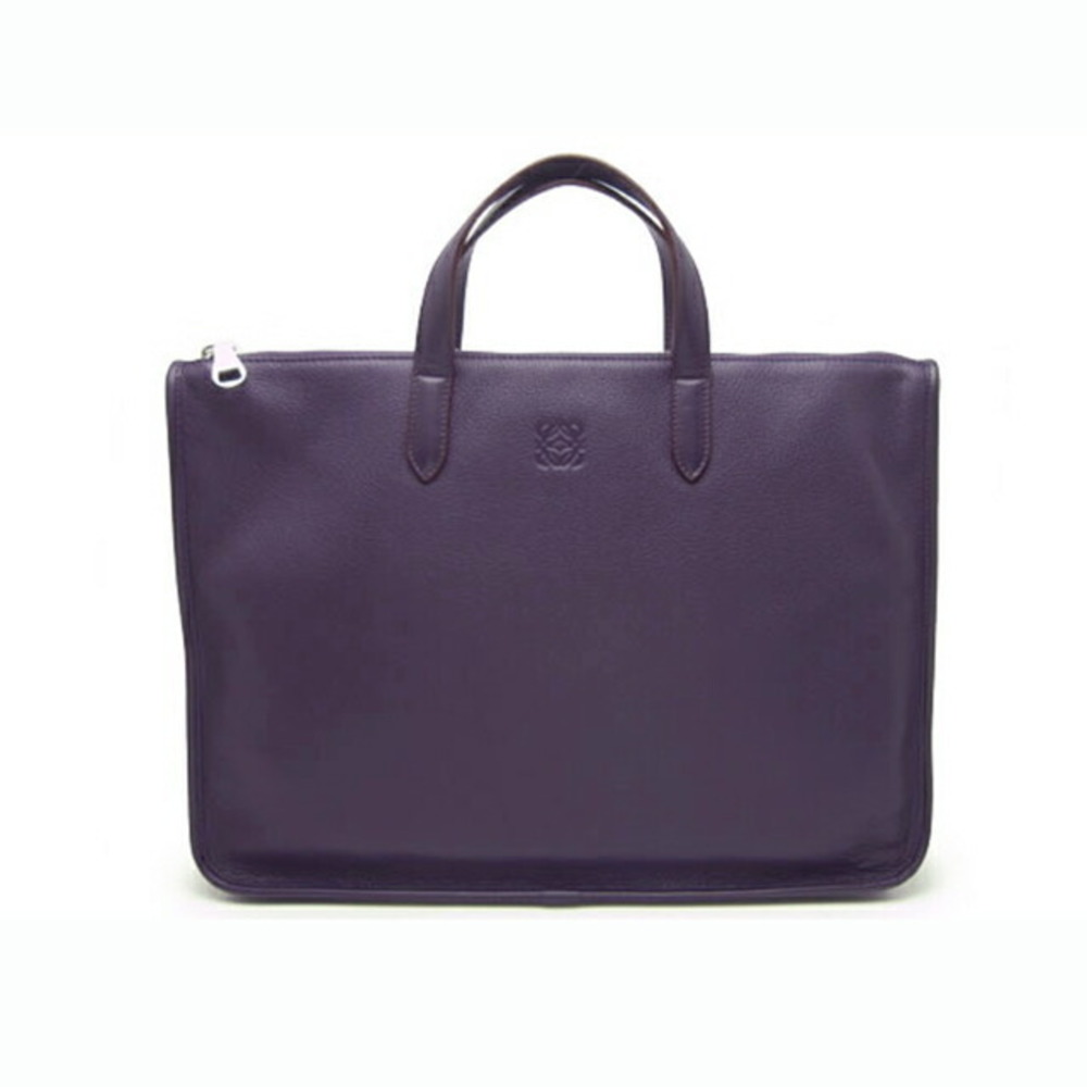 Loewe Anagram Leather Business Bag Purple